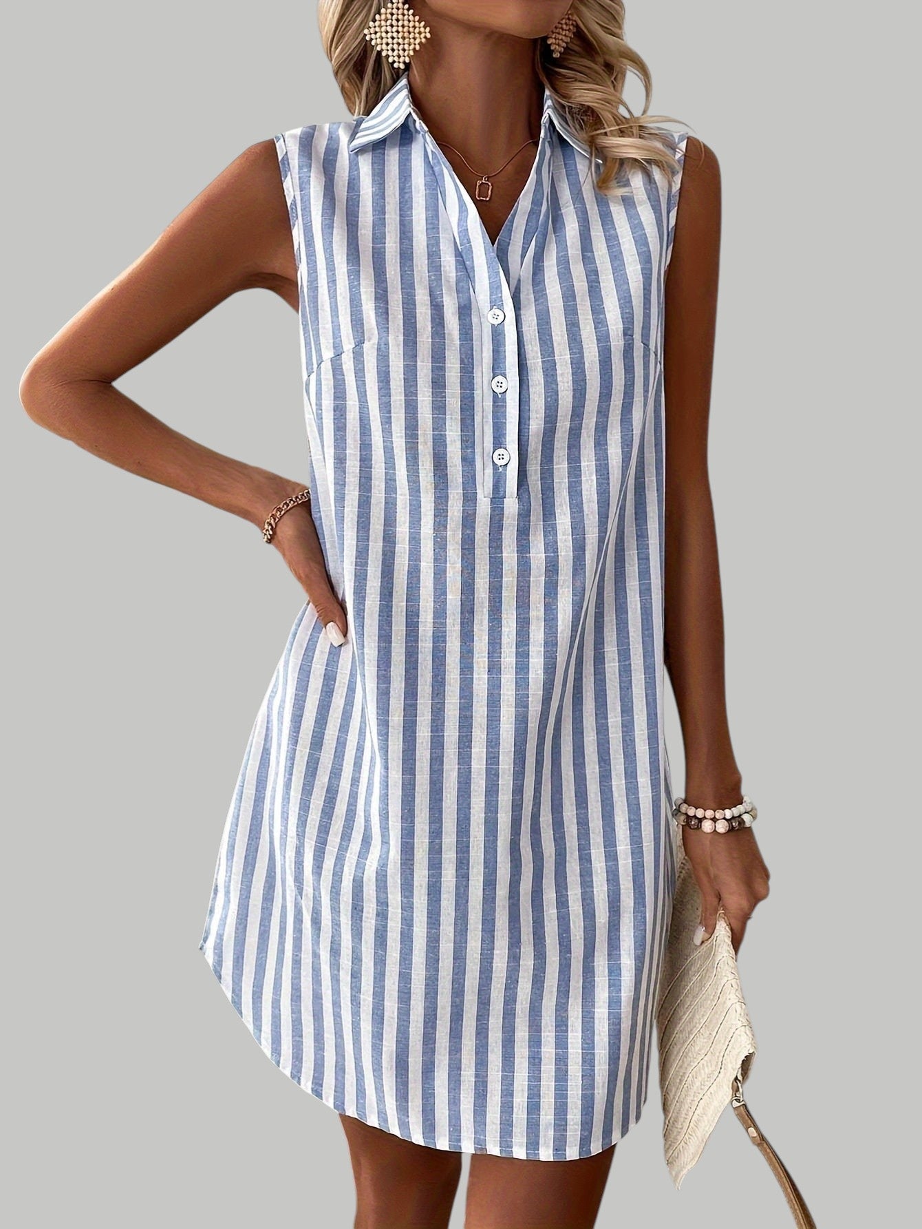 shirt dress striped Frenzi