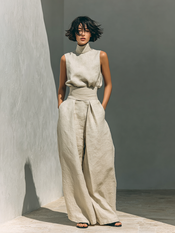Maria™ | Complete set with tank top and wide leg pants