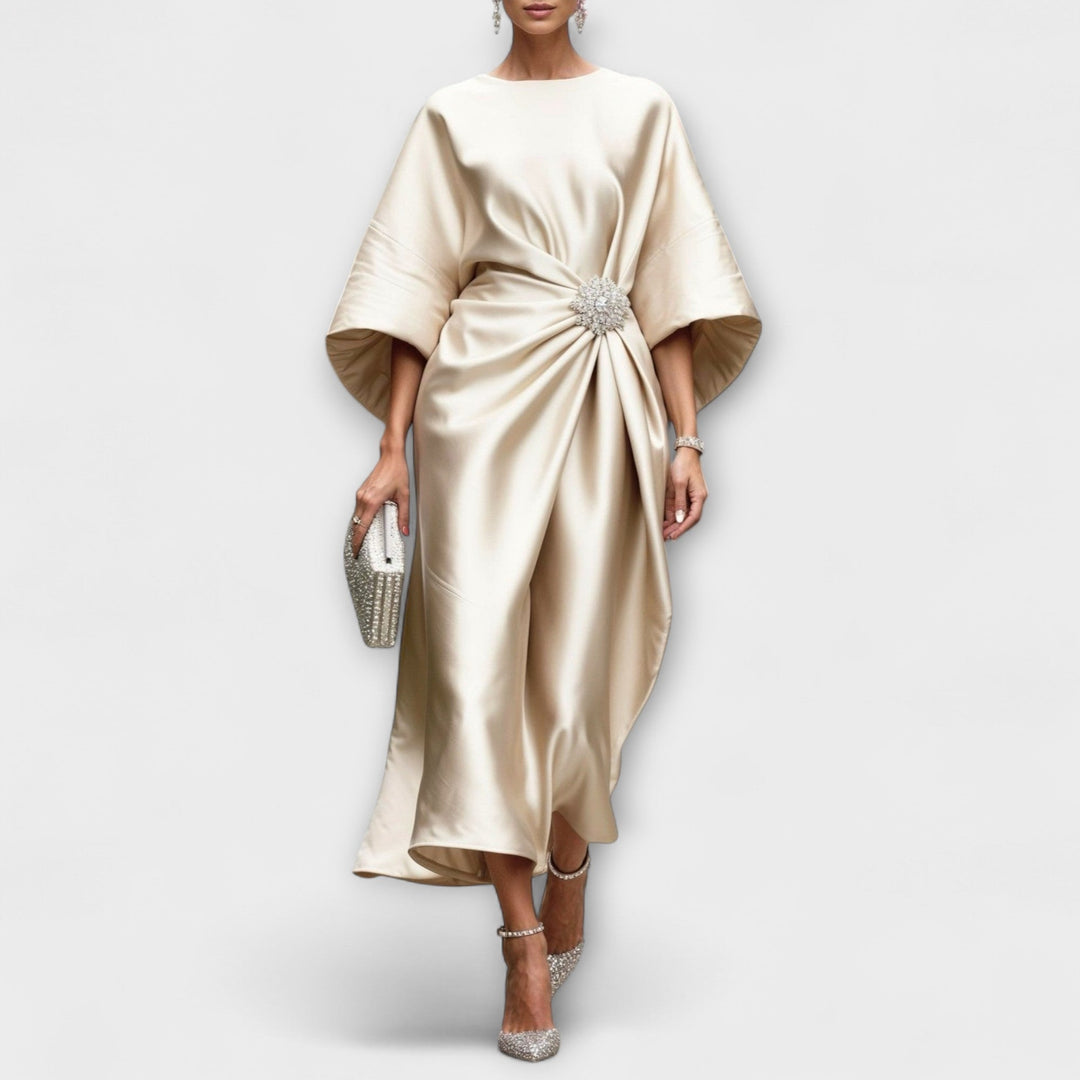 Luxe Shimmer Satin Long Dress