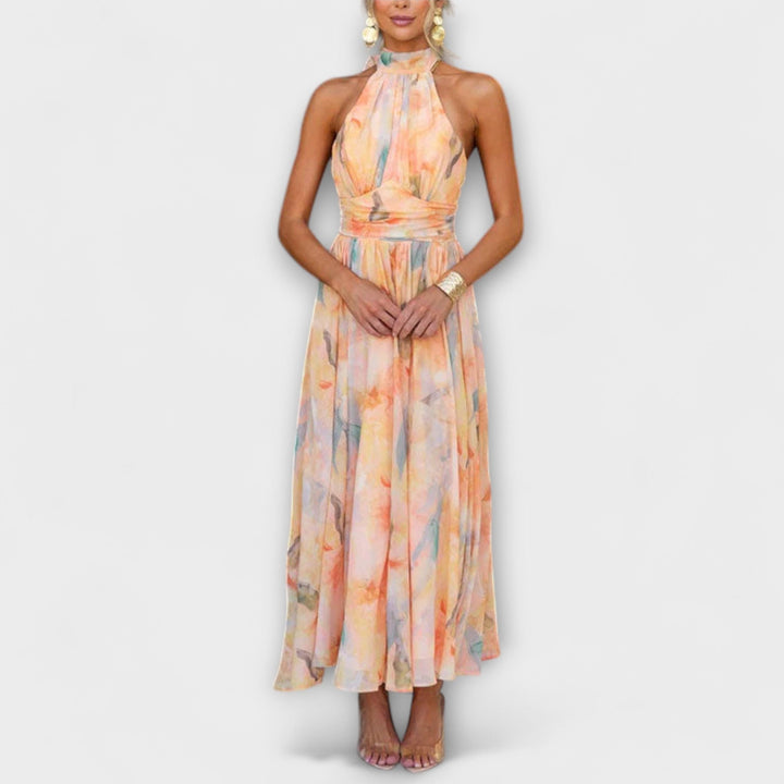 HONORIA | CHIC MAXI DRESS WITH AQUARELLE EFFECT