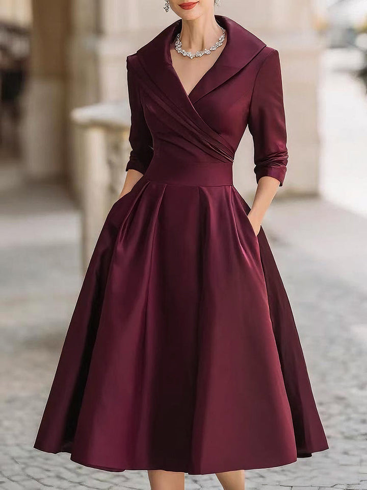 Maya™ | Midi Satin Dress