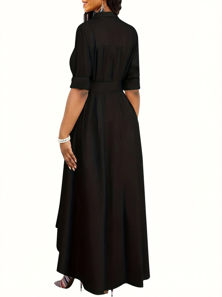 Marianne | Holiday Perfect Button-Front Maxi Dress