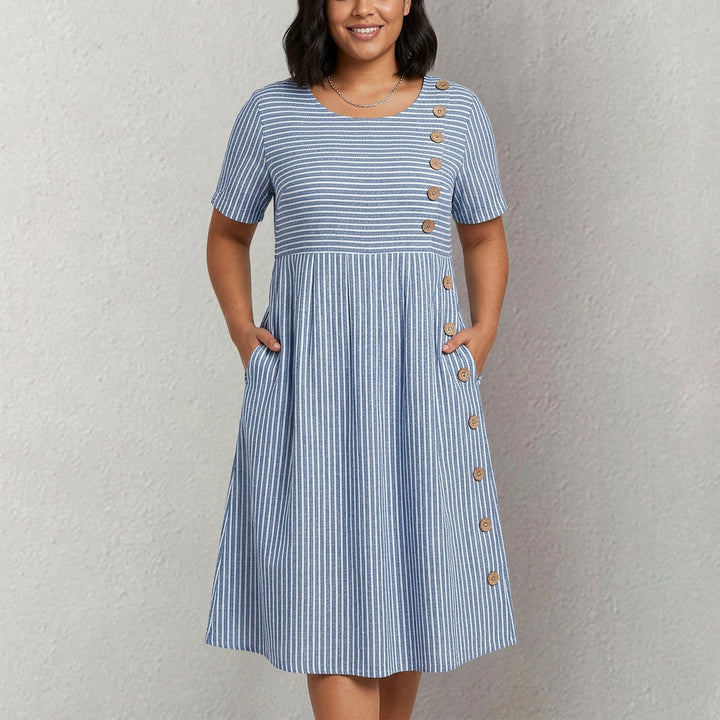 Mariel - Striped Button Dress