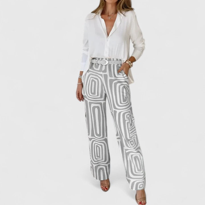 Kira | Elegant Two-Piece Set + Belt