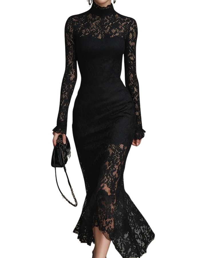 Julia - Black Lace Maxi Dress