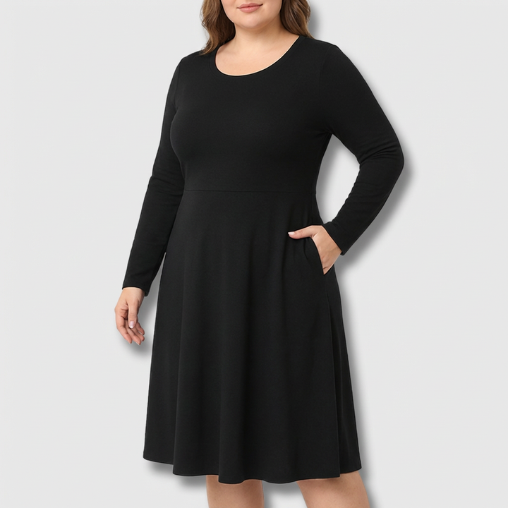 Ava | Classic Long-Sleeve Fit & Flare Dress