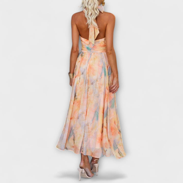 HONORIA | CHIC MAXI DRESS WITH AQUARELLE EFFECT