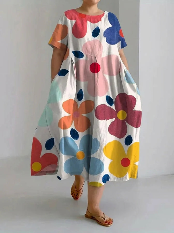 Harper | Retro Botanical Floral Design Printed Casual Loose Dress