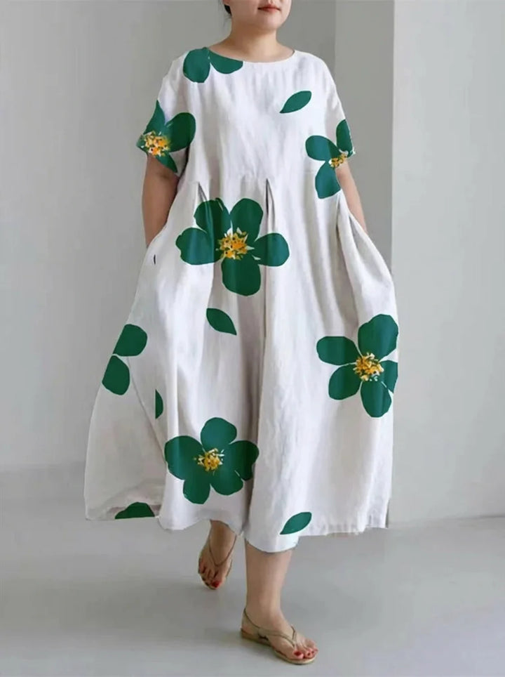 Mia | Spring and Summer Casual Loose Round Neck Floral Skirt Dress