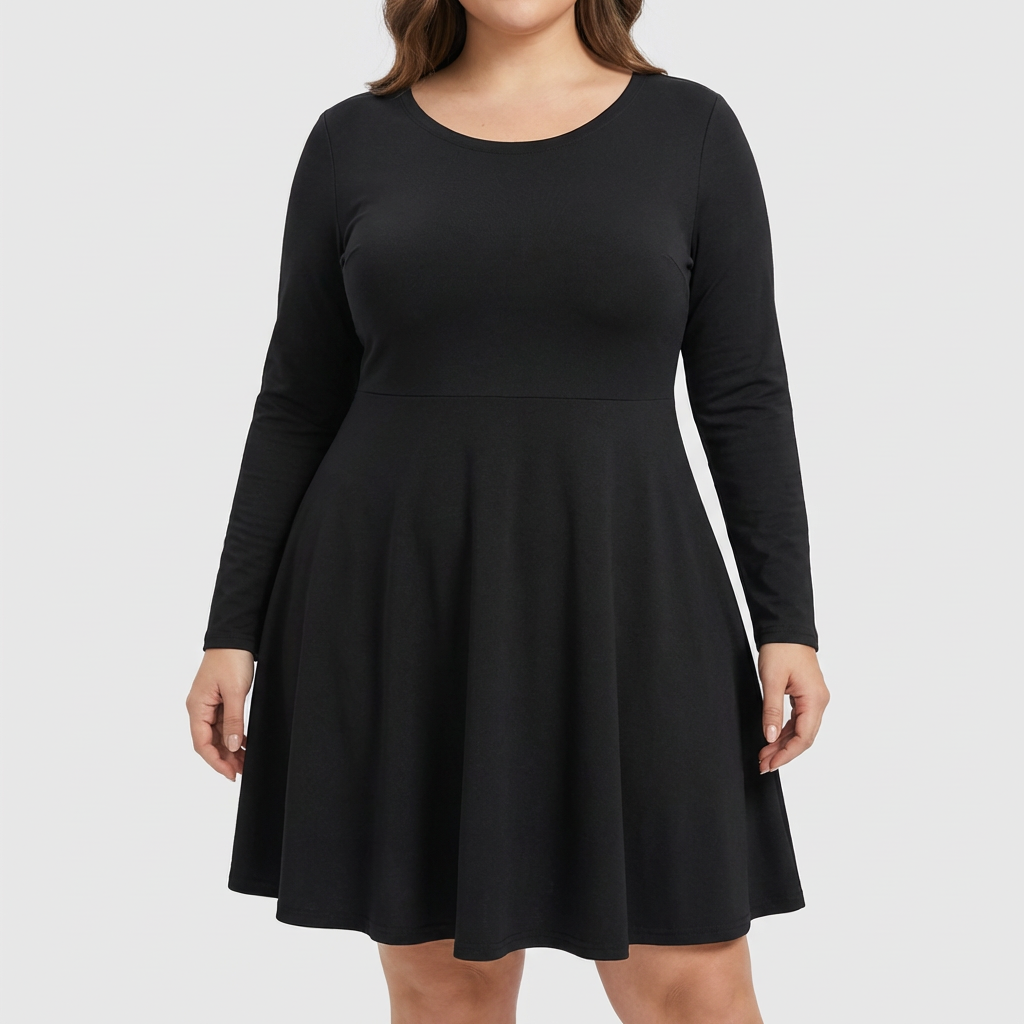 Ava | Classic Long-Sleeve Fit & Flare Dress