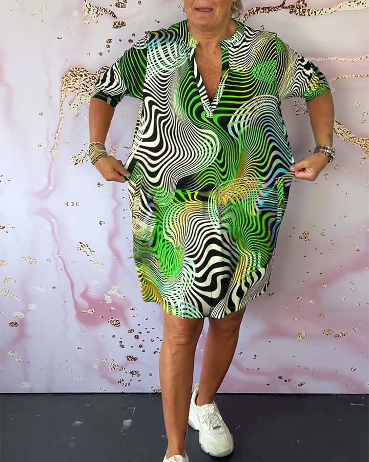 Ria | Colorful Dress with V-Neck