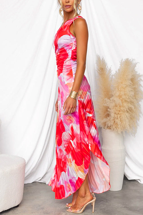 Yanira | Pleated One-Shoulder Dress