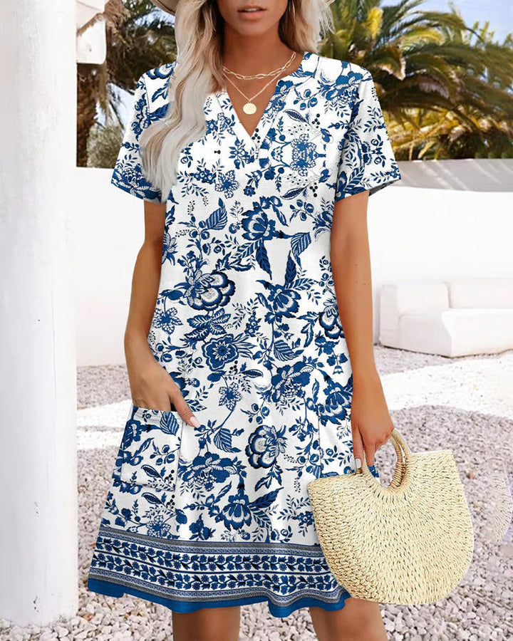 KRISTINE | ELEGANT V-NECK MIDI DRESS