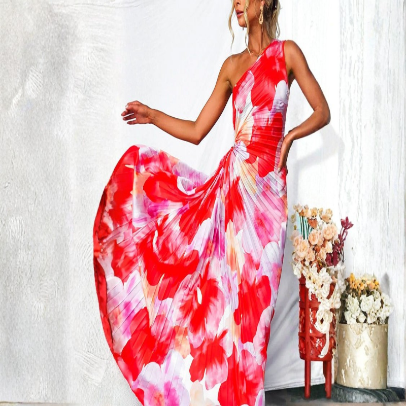 Yanira™ | Pleated One-Shoulder Dress