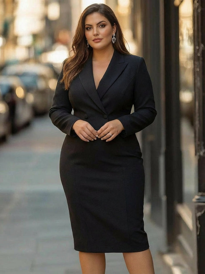 Linda | Elegant Tailored Midi Dress