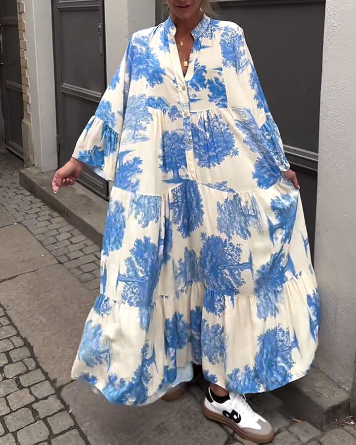 UMIKA | FLORAL V-NECK MAXI DRESS