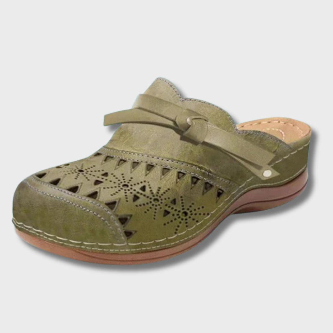 Nicolina | Orthopedic Bow Hollow-Out Flat Mules