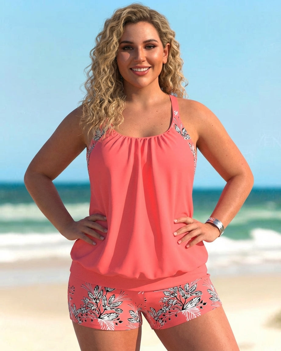 Elena | Classic Tankini with Floral Print