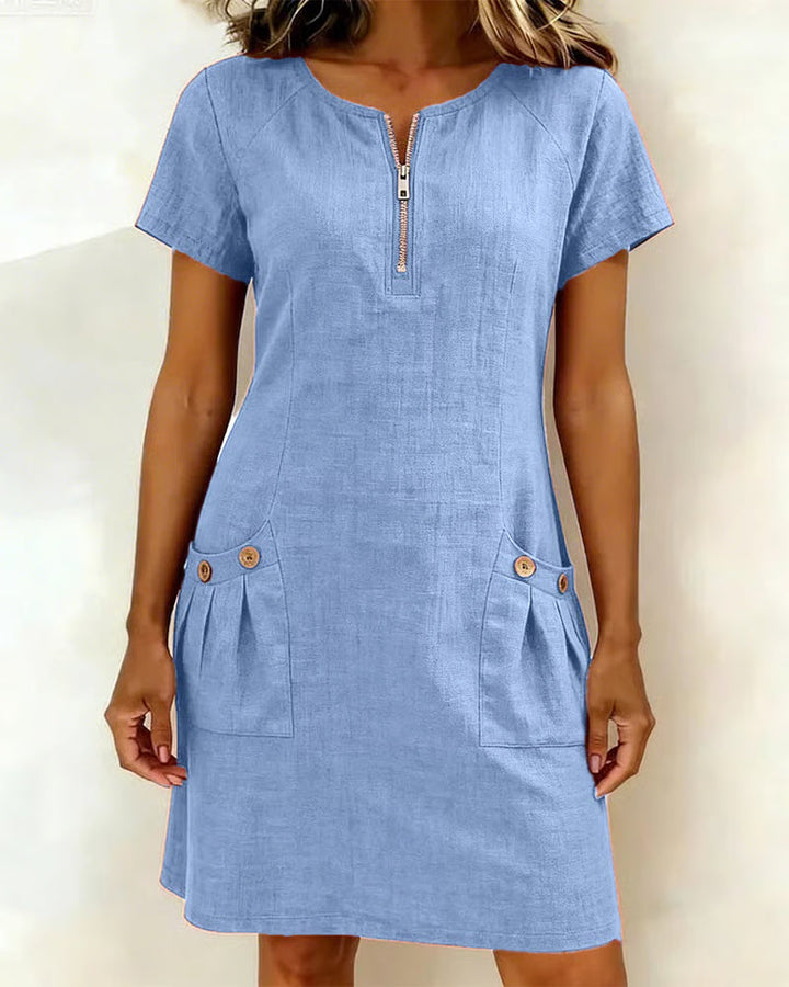 SANDRA | ELEGANT MIDI DRESS WITH ZIP