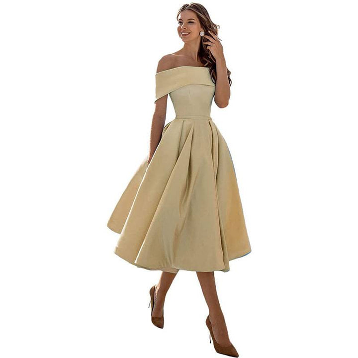 Romy - Chic Off-the-Shoulder Draped Maxi Dress