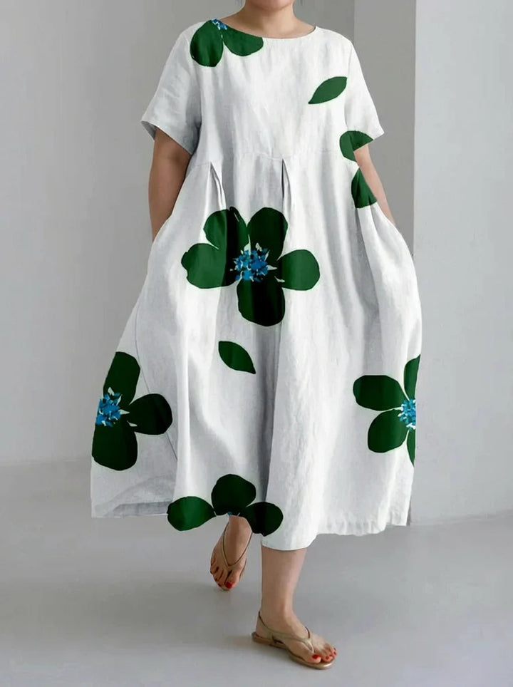 Mia | Spring and Summer Casual Loose Round Neck Floral Skirt Dress