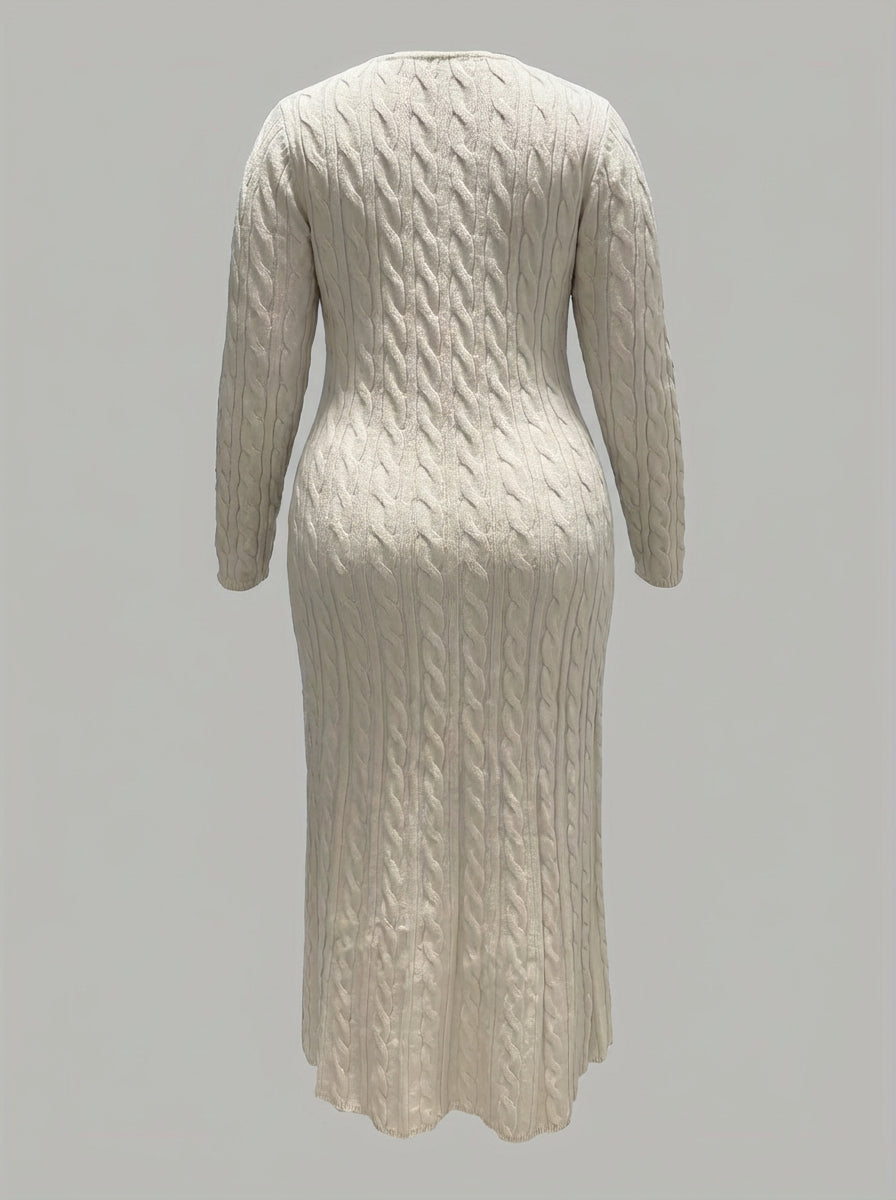 Evelyn | Cozy Cable-Knit Maxi Dress
