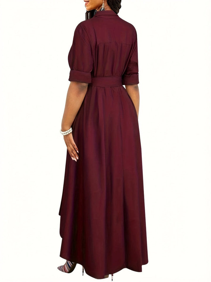 Marianne | Holiday Perfect Button-Front Maxi Dress