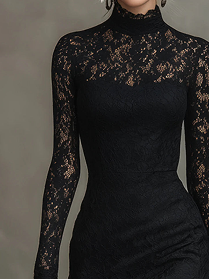 Julia - Black Lace Maxi Dress