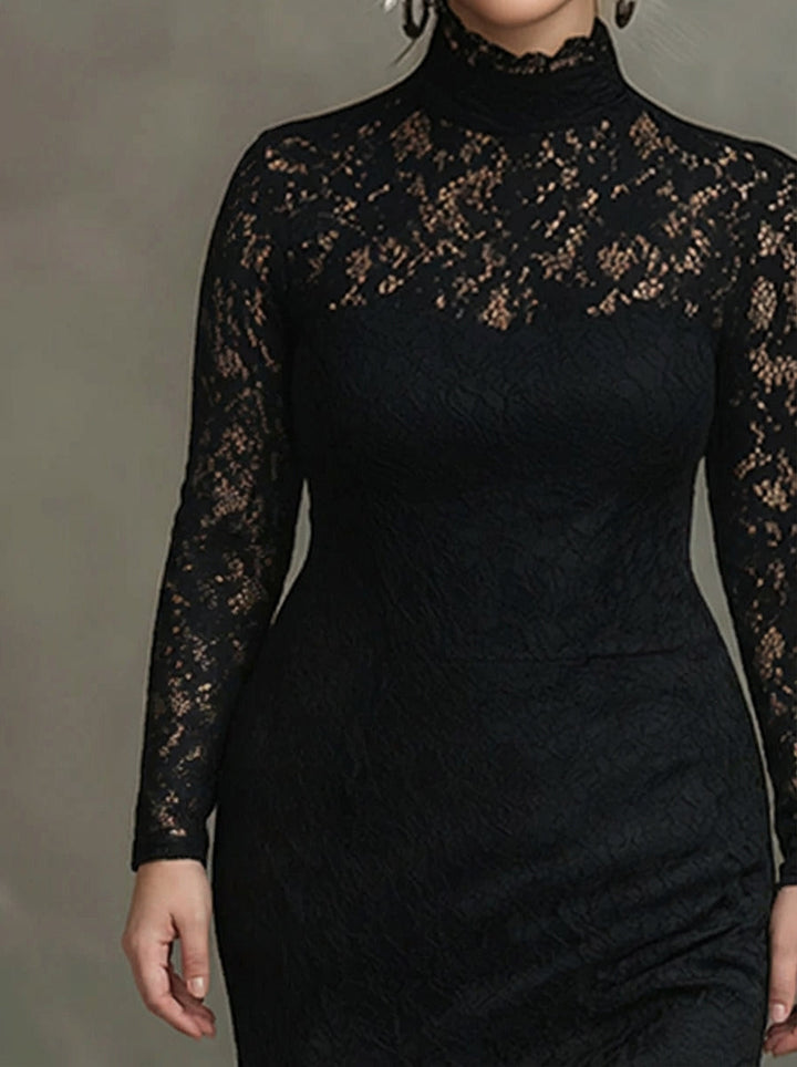Monica | Elegant Lace Fishtail Maxi Dress