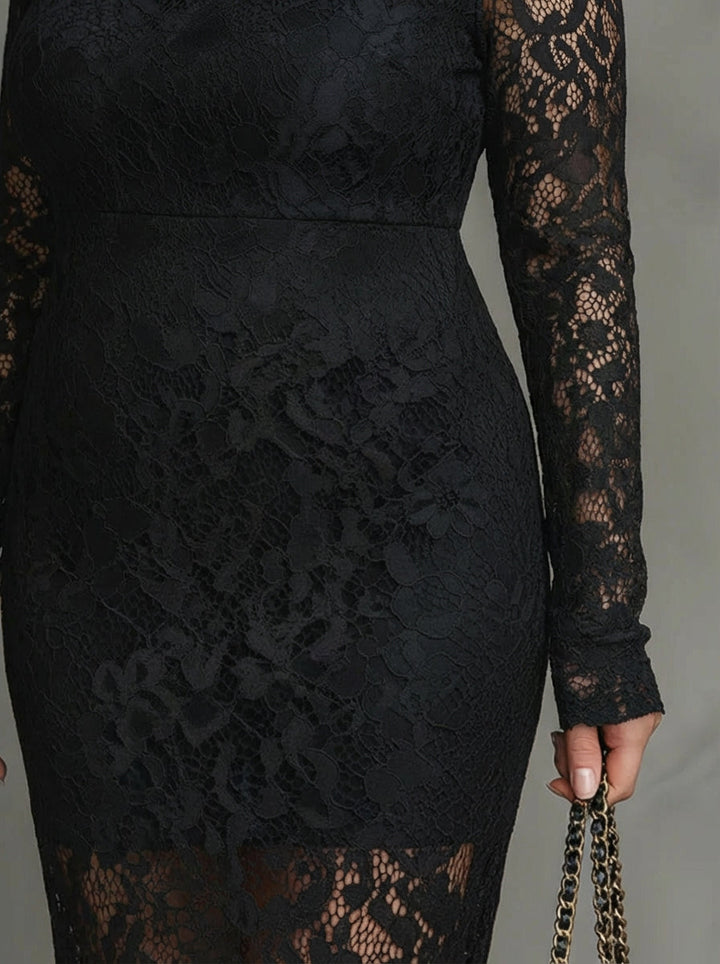 Monica | Elegant Lace Fishtail Maxi Dress