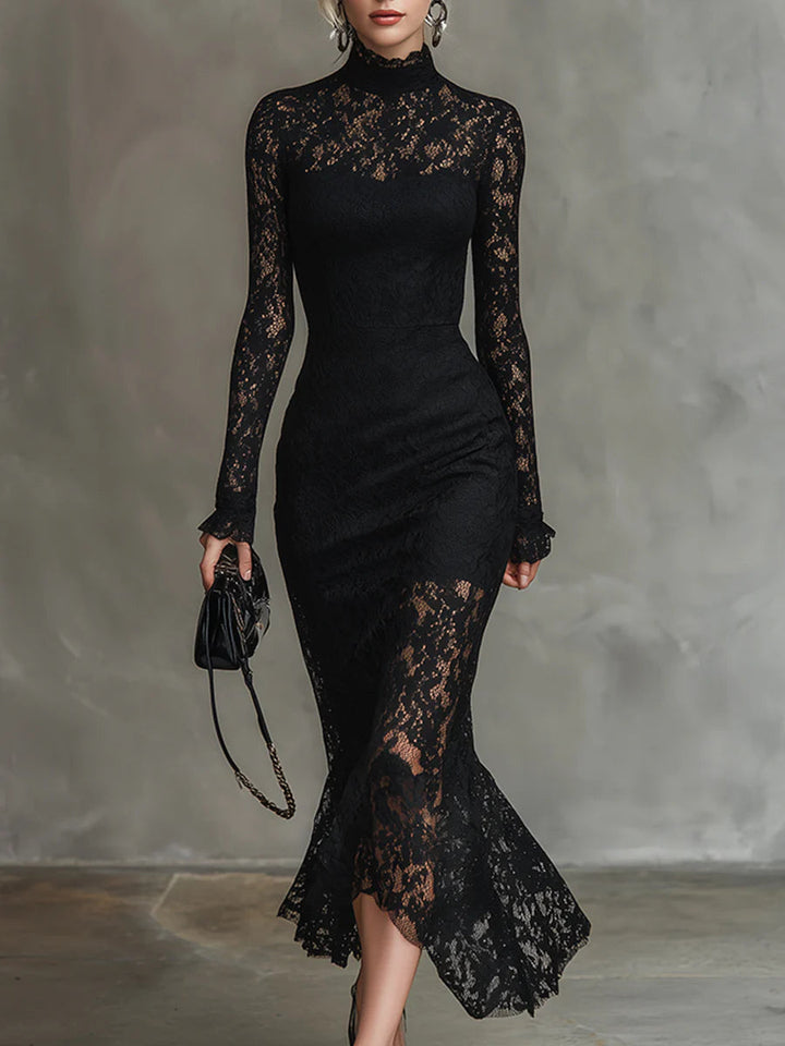 Julia - Black Lace Maxi Dress