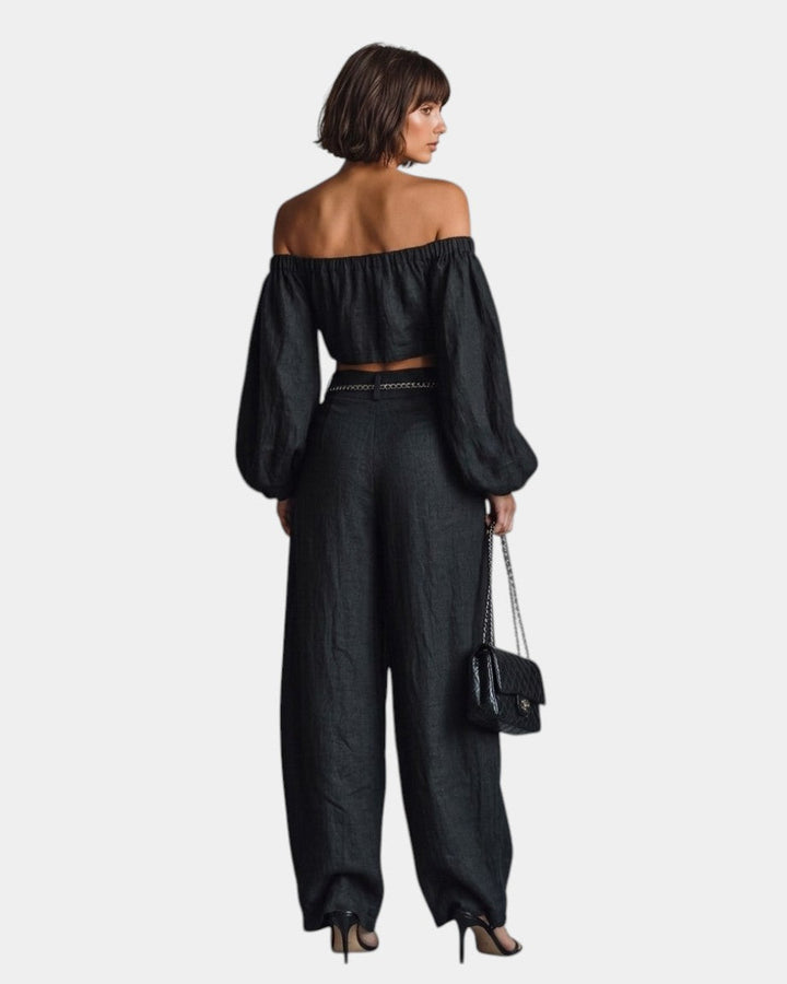 Cíntia | Off-the-Shoulder Set with Wide Pants