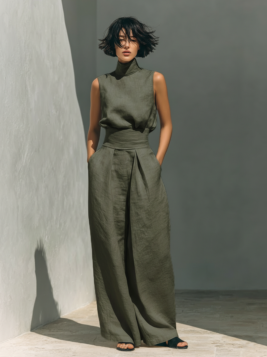 Maria™ | Complete set with tank top and wide leg pants