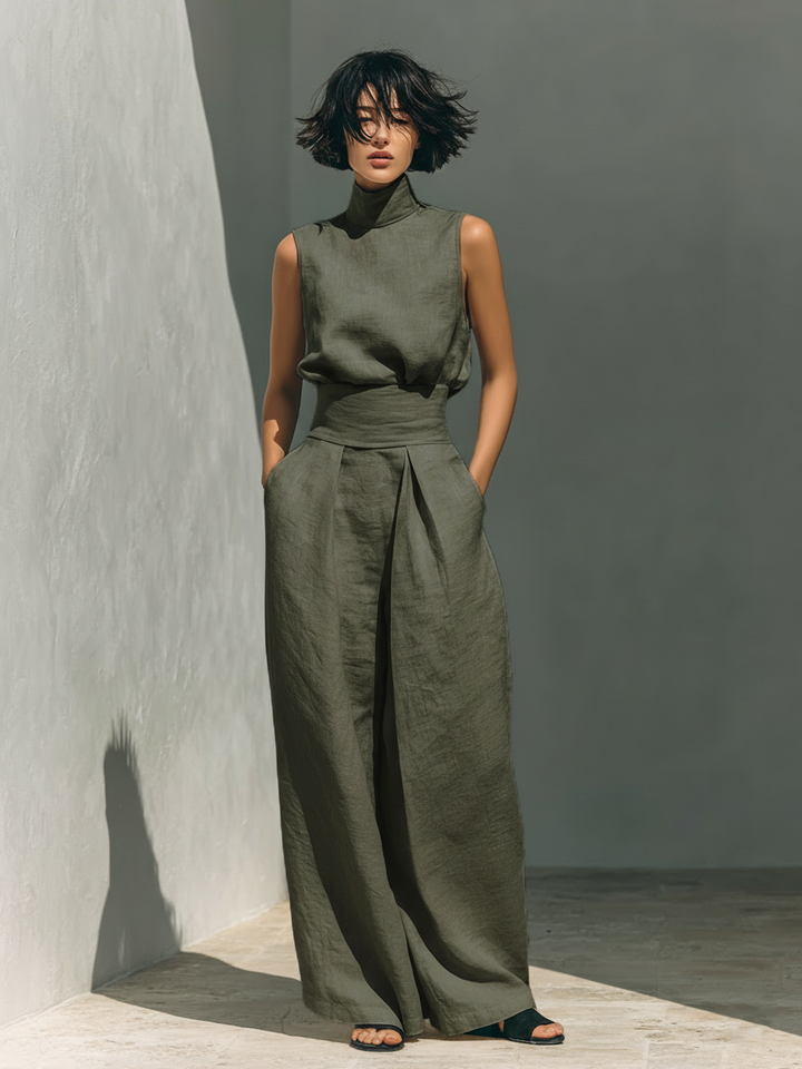 Maria™ | Complete set with tank top and wide leg pants