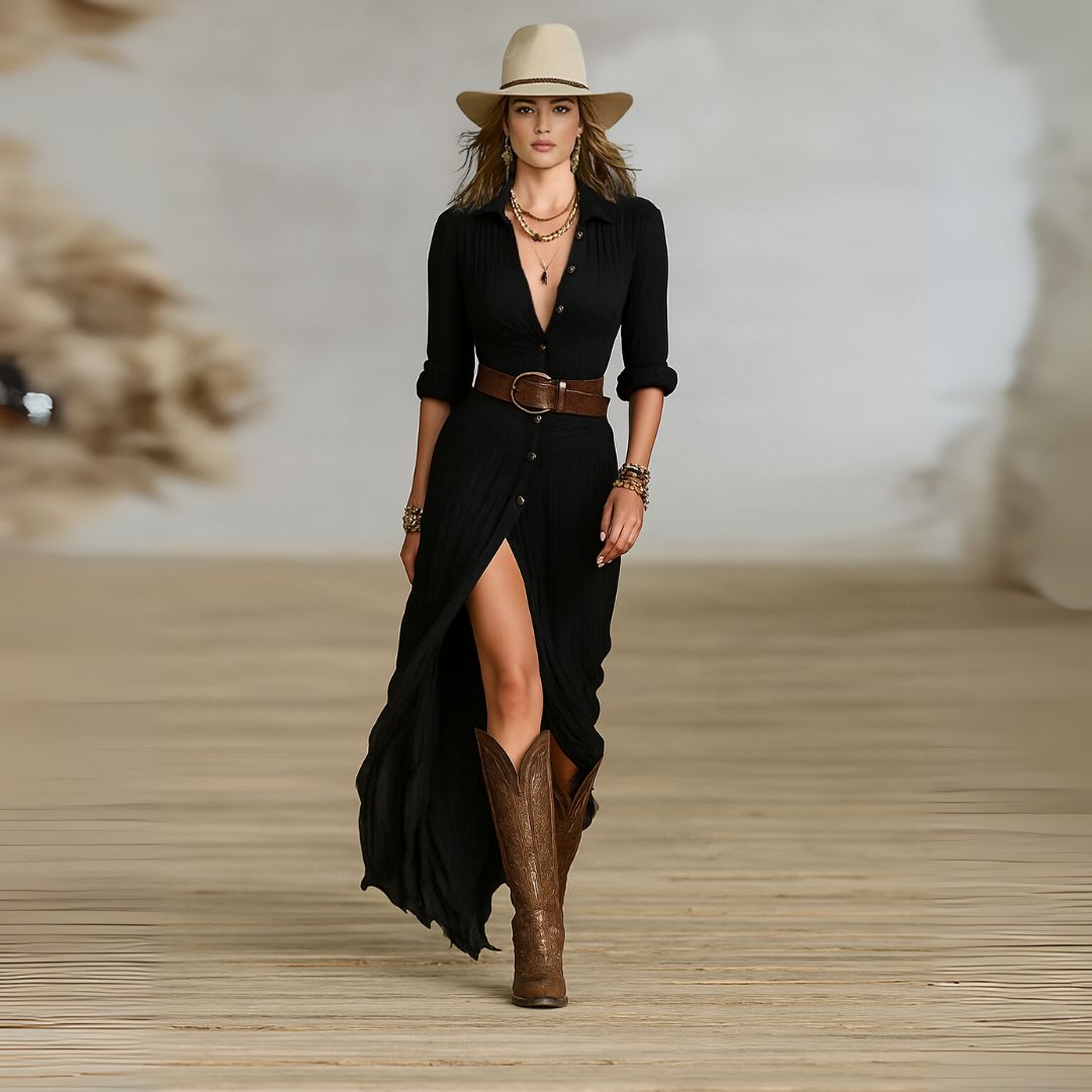 Hayley | Elegant Maxi Shirt Dress