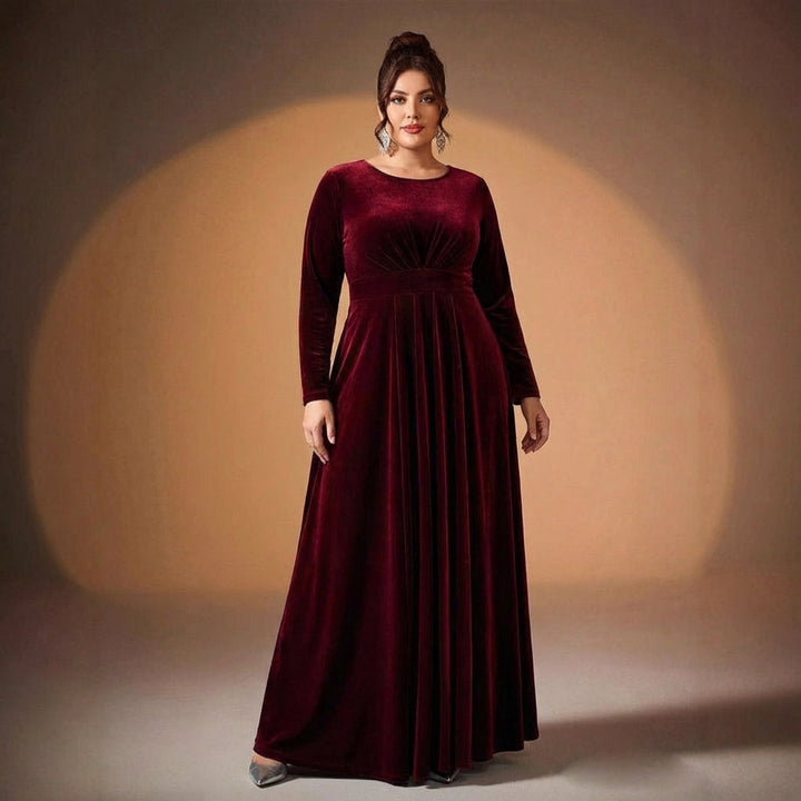 Beatrice | Long-Sleeve Velvet Maxi Dress
