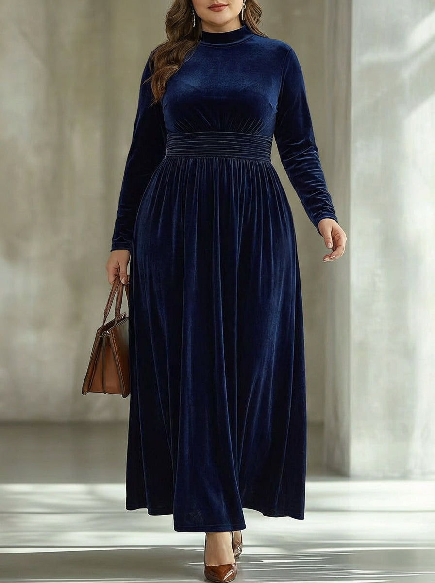 Margot | Pleated Velvet Maxi Dress