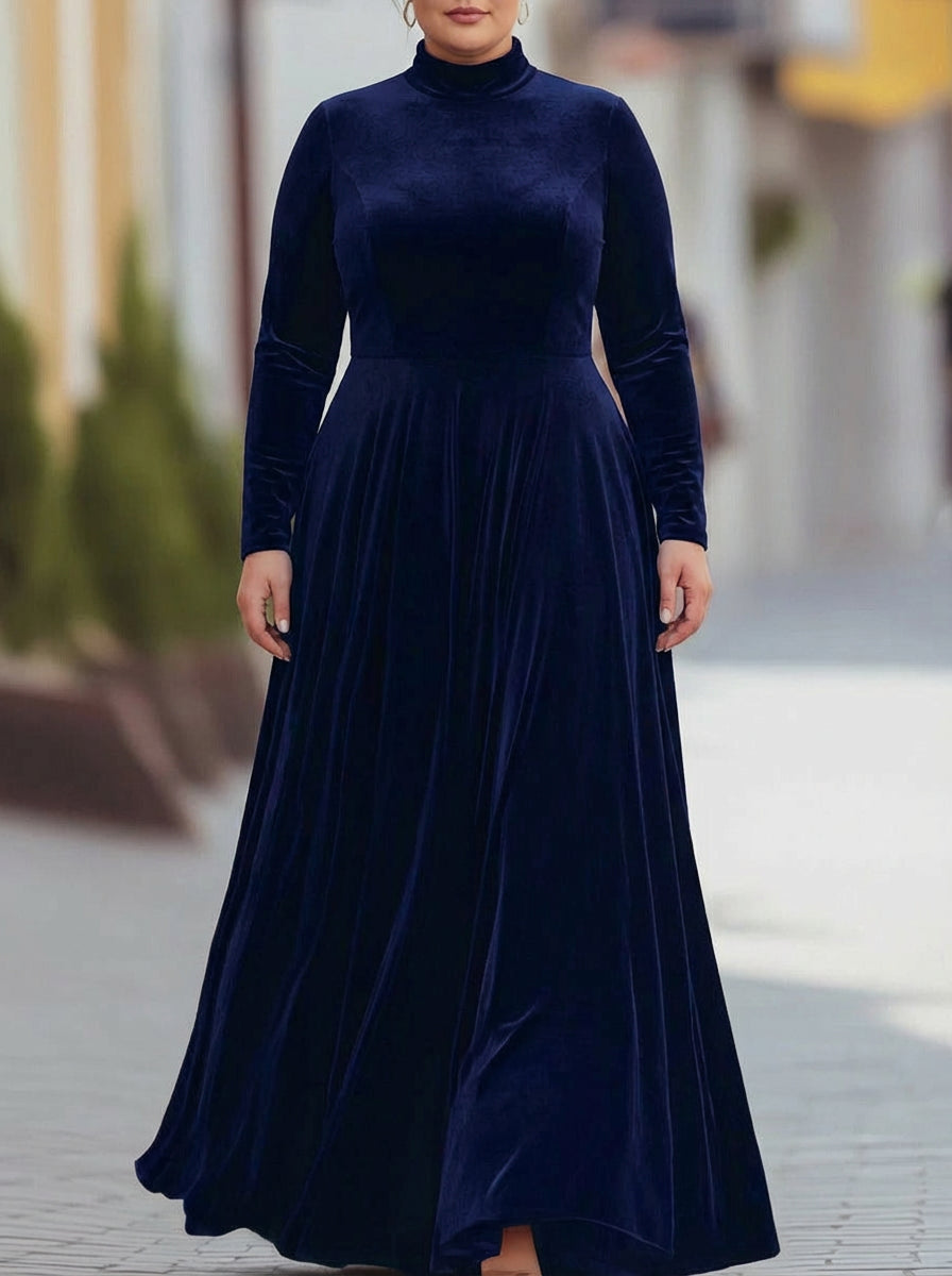 Eleanor | Velvet Mock-Neck Maxi Dress