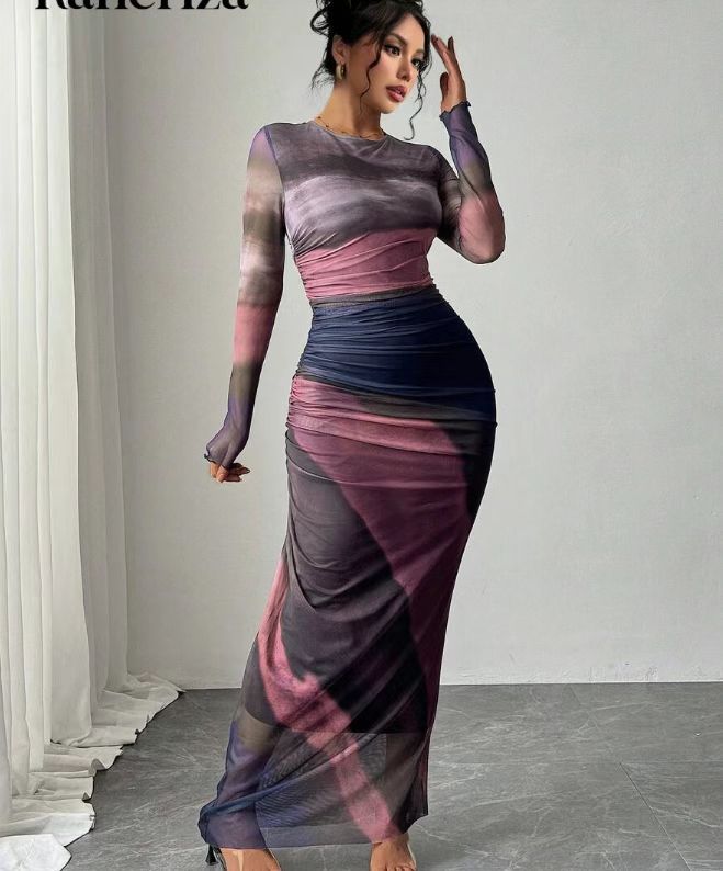 Mia™ | Printed Maxi Bodycon Dress