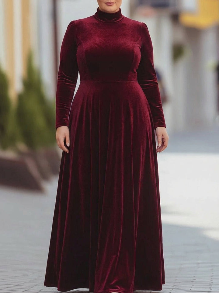 Eleanor | Velvet Mock-Neck Maxi Dress