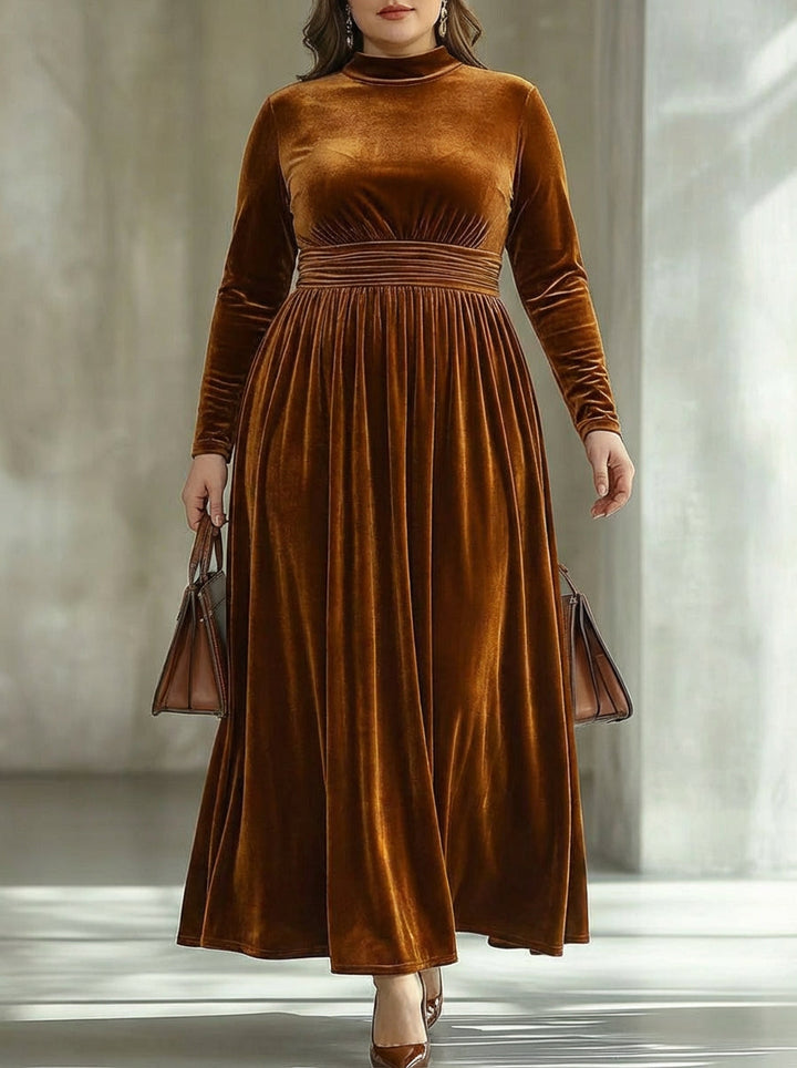 Margot | Pleated Velvet Maxi Dress