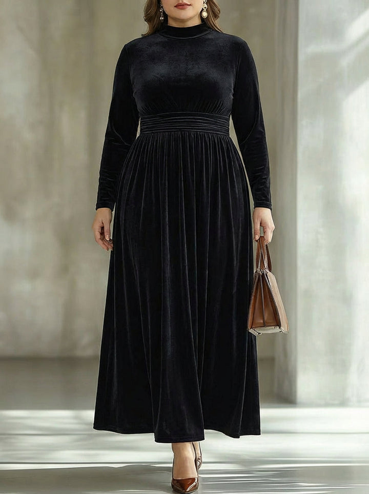 Margot | Pleated Velvet Maxi Dress