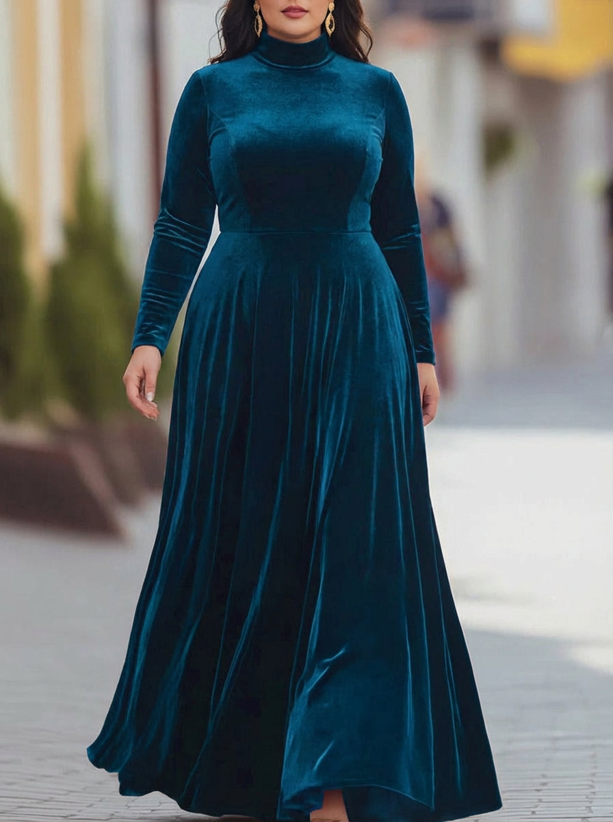 Eleanor | Velvet Mock-Neck Maxi Dress