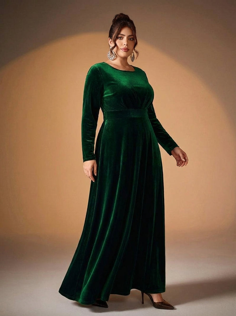 Beatrice | Long-Sleeve Velvet Maxi Dress