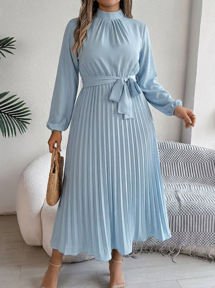 Priscilla | Pleated Belted Maxi Dress