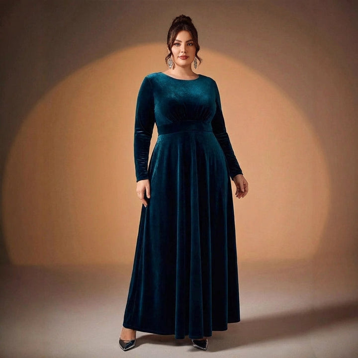 Beatrice | Long-Sleeve Velvet Maxi Dress