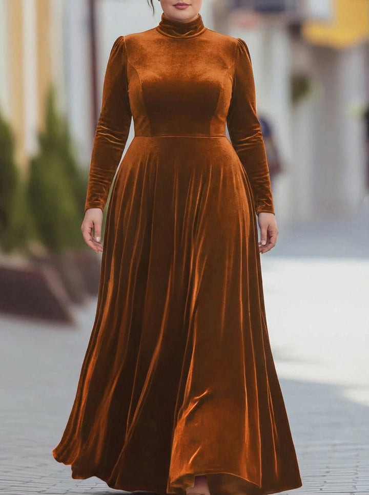 Eleanor | Velvet Mock-Neck Maxi Dress