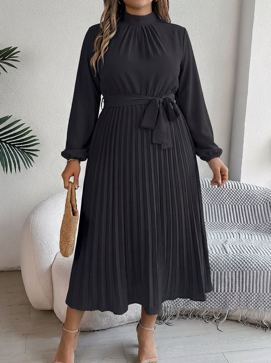 Priscilla | Pleated Belted Maxi Dress