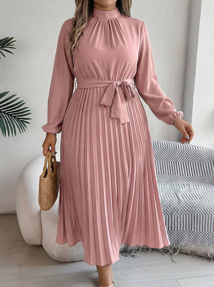 Priscilla | Pleated Belted Maxi Dress