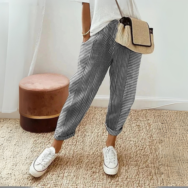 Celia - Classic Striped Trousers